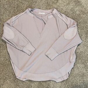 Free People Dusty Rose Long Sleeve Oversized Casual Top